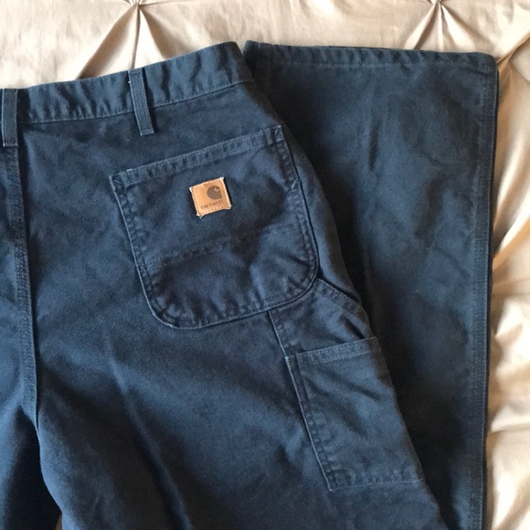 Men’s Carhartt Black Denim Cargo Pants - Picture 7 of 9